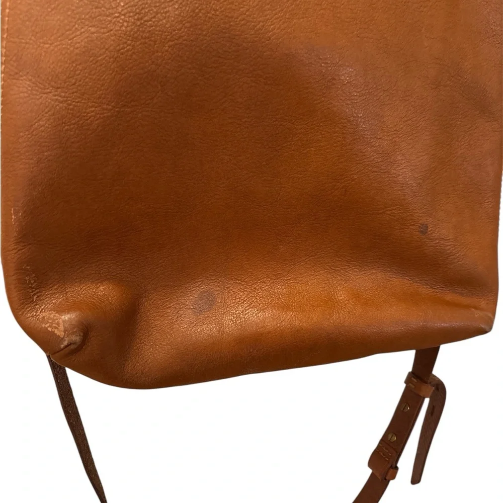 Madewell Brown Leather Tote Bag w long strap